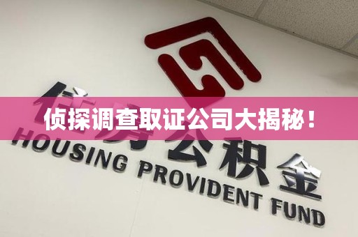 鹰潭侦探调查取证公司大揭秘！