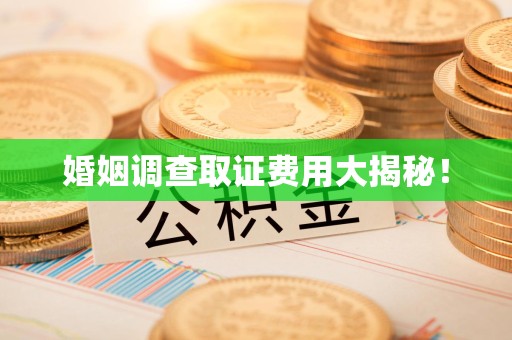 鹰潭婚姻调查取证费用大揭秘！