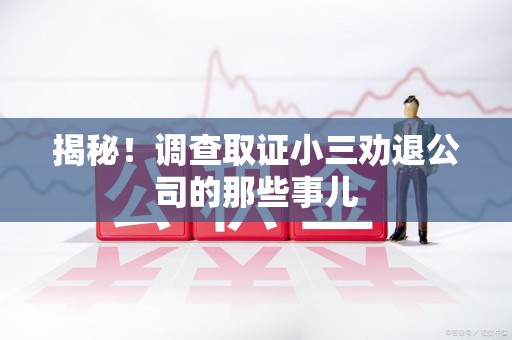 鹰潭揭秘！调查取证小三劝退公司的那些事儿