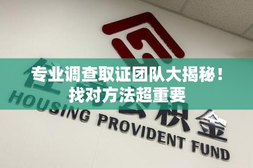 鹰潭专业调查取证团队大揭秘！找对方法超重要