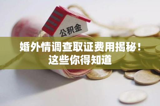 鹰潭婚外情调查取证费用揭秘！这些你得知道