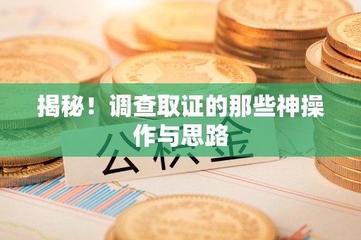鹰潭揭秘！调查取证的那些神操作与思路