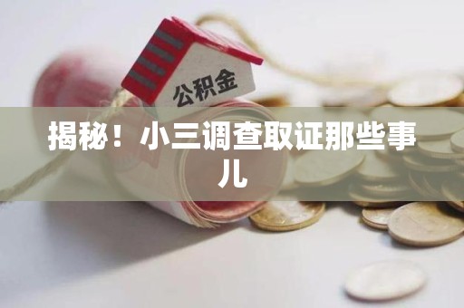 鹰潭揭秘！小三调查取证那些事儿