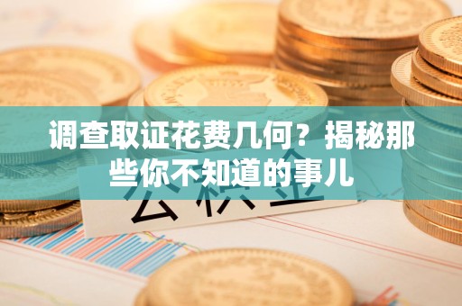 鹰潭调查取证花费几何？揭秘那些你不知道的事儿
