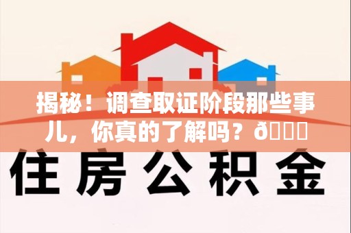 鹰潭揭秘！调查取证阶段那些事儿，你真的了解吗？😎
