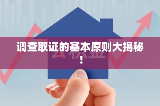 鹰潭调查取证的基本原则大揭秘！